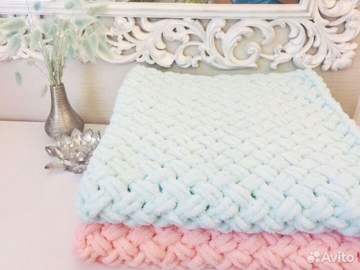 Плед детский плюшевый, шарф, снуд и т.д