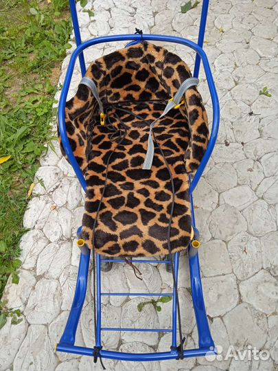 Санки детские на колёсиках с матрасиком и накидкой