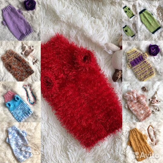 Новые теплые вязаные вещи для кошек и собачек
