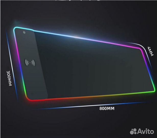 Коврик для мышки с RGB и беспроводной зарядкой