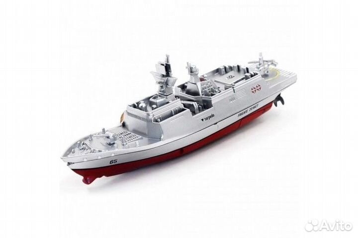 Радиоуправляемый катер фрегат 2.4G - 3318-grey