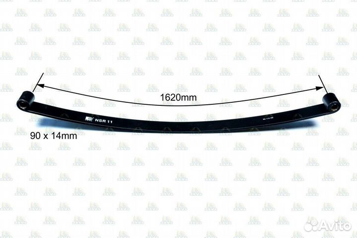 Рессора лист задний коренной 14*90*1620, Zevs NSR1