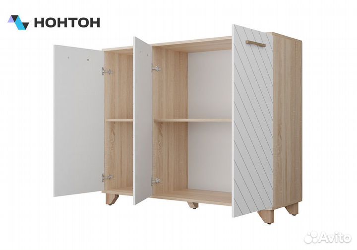 Комод Стокгольм дуб сонома / белый матовый