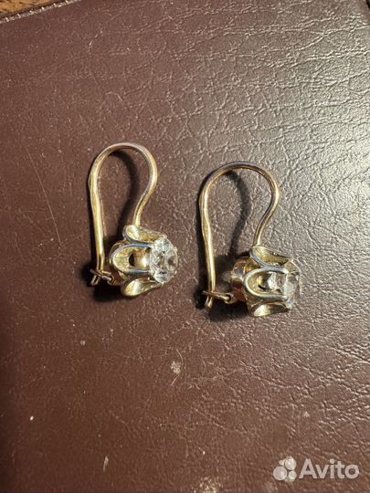 Серьги золотые 583 пробы