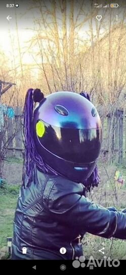 Косички на мото шлем