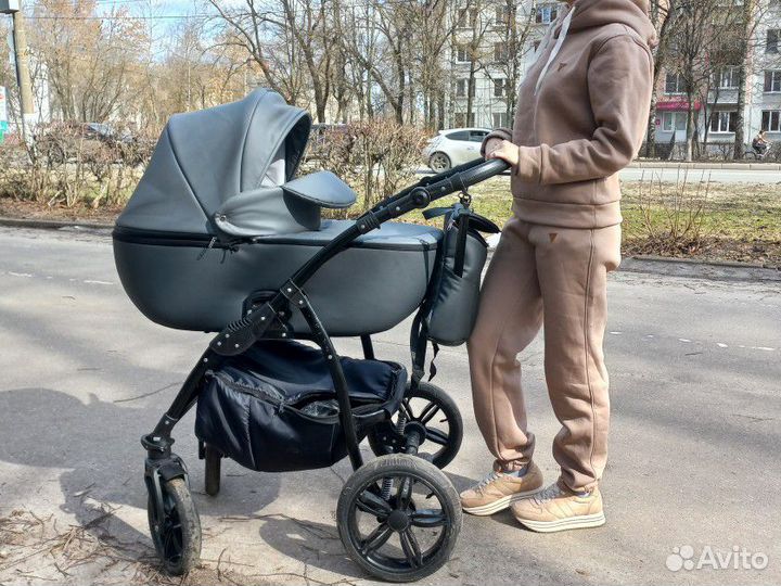 Коляска из экокожи Indigo Alba 2в 1