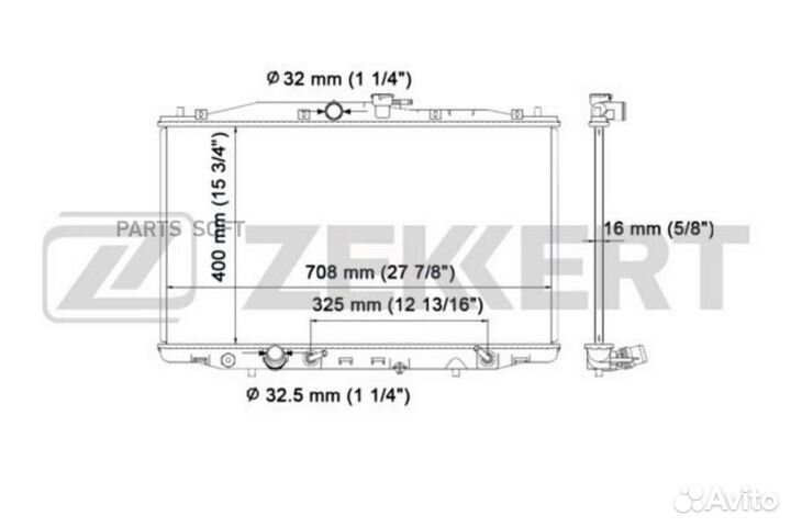 Радиатор охлаждения Хонда Аккорд VII 03