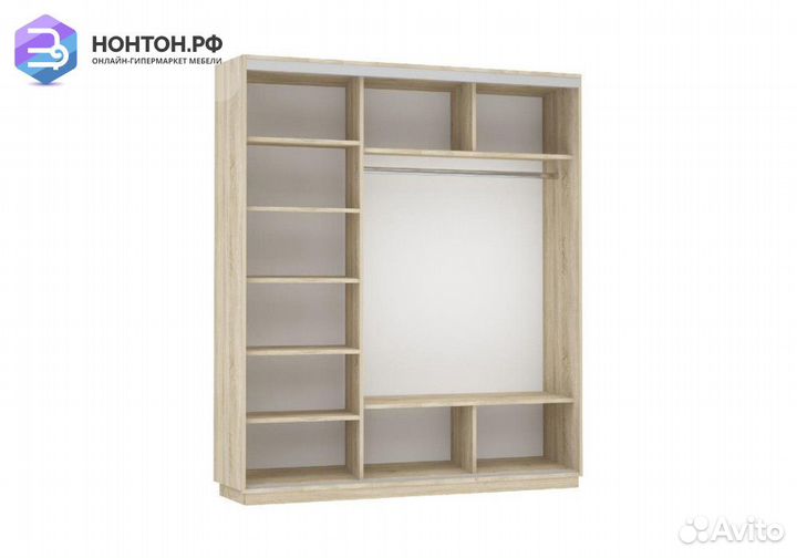 Шкаф-купе Нонтон 3-дверный с двумя зеркалами соном