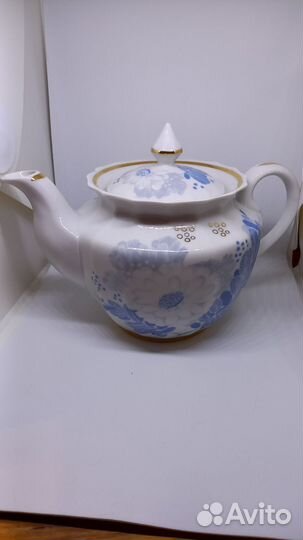 Предметы сервиза Вербилки Голубые цветы (чашек нет