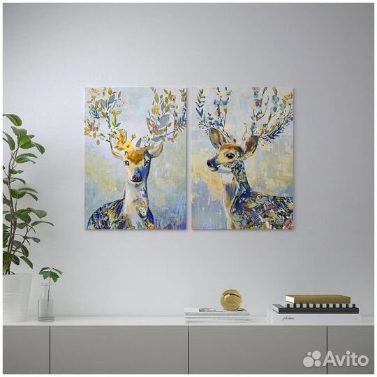 Постер икеа Пьеттерид Разноцветный олень