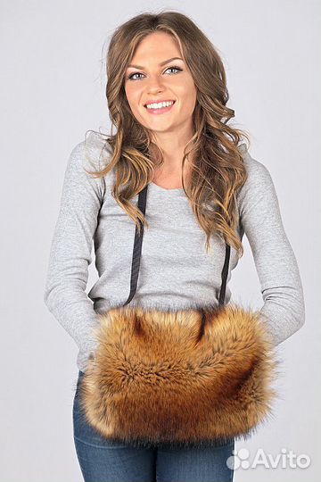 Меховая женская Муфта для рук 