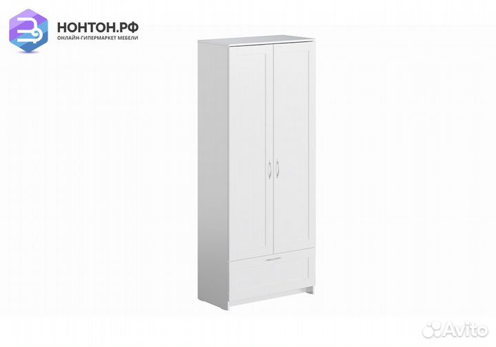 Шкаф двухдверный Сириус с 1 ящиком белый