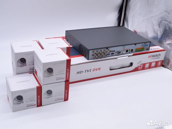 Видеокамеры купольные HiWatch 5Mpx и регистратор