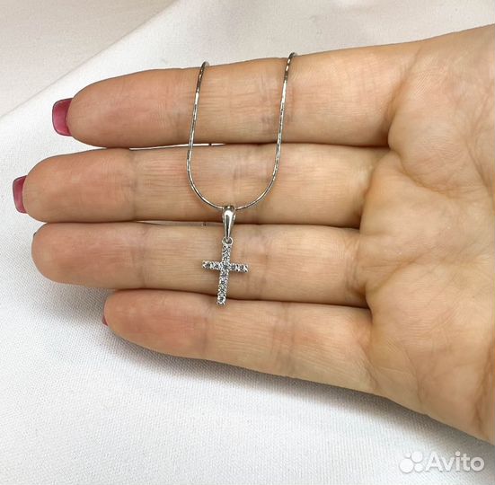 Подвеска Крестик Серебро 925 пробы