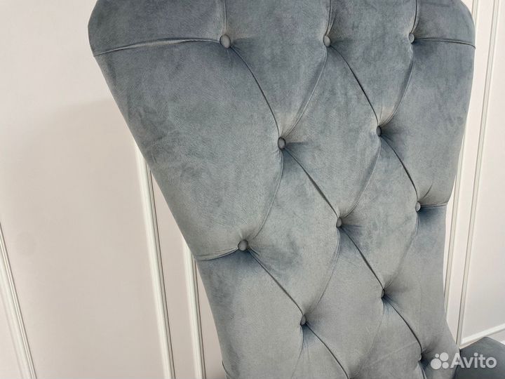 Кресло-трон Макси, серый велюр