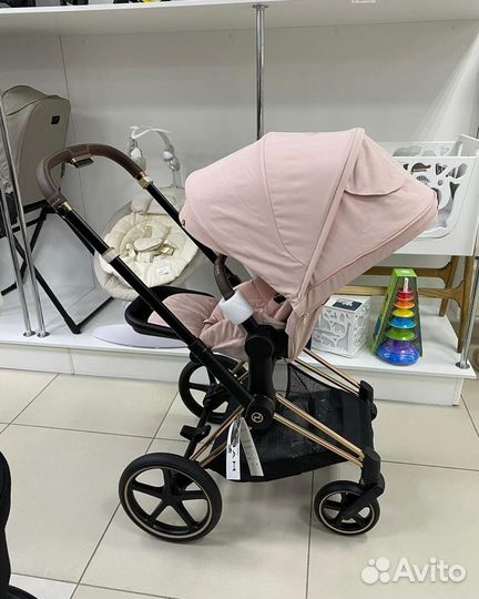 Новая Коляска 2в1 Cybex Priam Gold Peach Pink