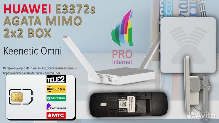 Роутер keenetic Omni huawei 3372 agata mimo BOX
