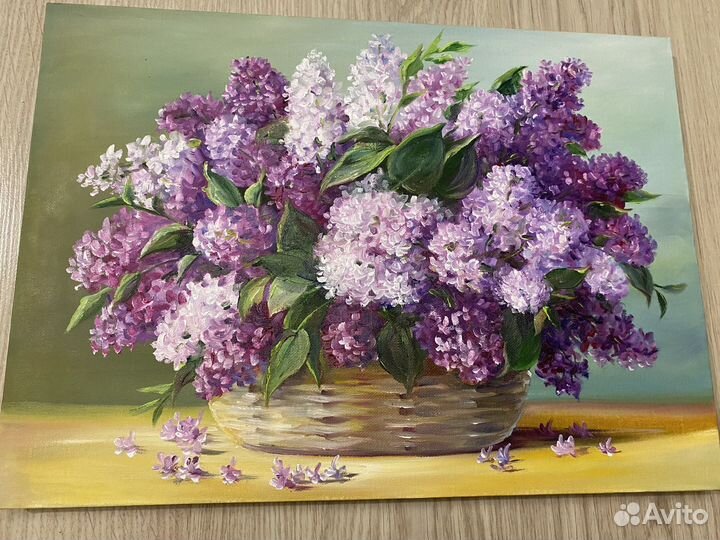 Картина маслом. Сирень