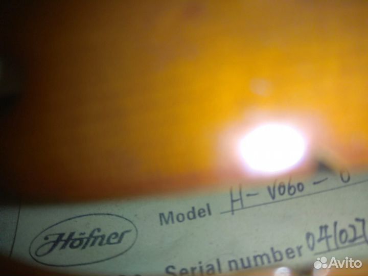 Скрипка немецкая подлинный hofner модель H-6