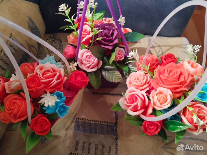 Мыло ручной работы,букеты