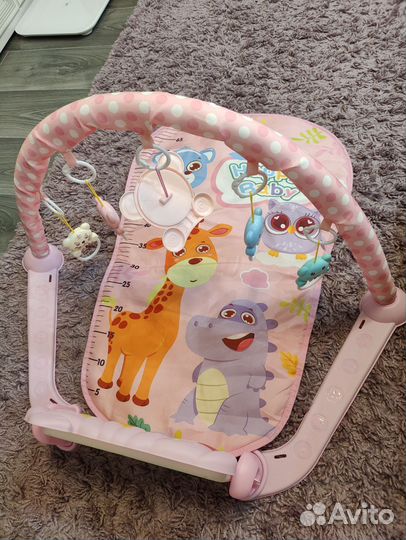 Развивающий детский коврик с пианино и игрушками