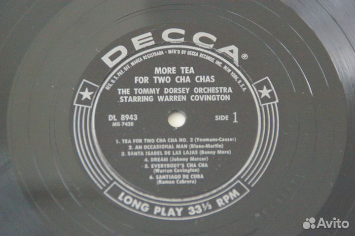 Пластинка Tommy Dorsey jazz 1959 USA original