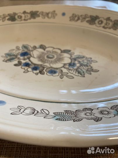 Блюдо большое СССР, фаянс, Зик, Конаково