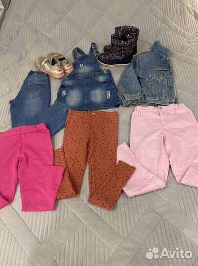 Вещи и обувь на девочку пакетом (4-6 лет)