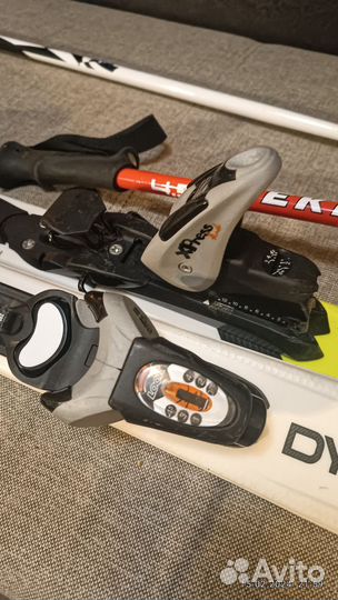 Горные лыжи детские 110 см, палки 95 см