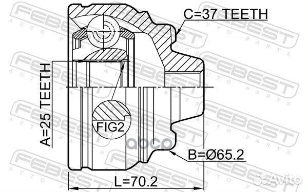 ШРУС BMW 5 (F10) /7 (F01) 07-15 нар. 1910f10 Febes