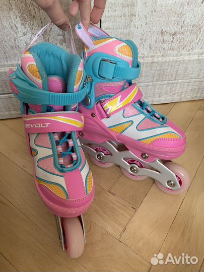 Ролики раздвижные детские защита шлем 27 28 29 30