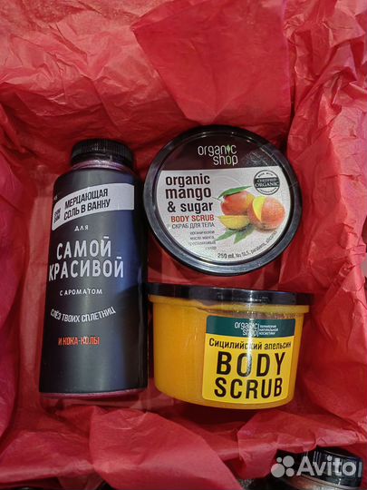 Подарочный набор скраб + мерцающая соль