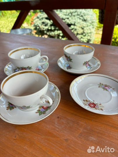 Чашки с блюдцами 4 пары