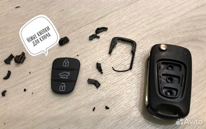 Кнопки для ключа Hyundai / Kia резиновая накладка