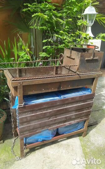 Мангал с печью под казан