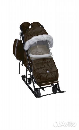 Санки коляска детские зимняя 2 в 1 Ника