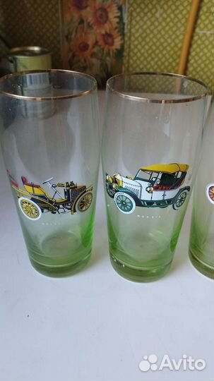 Стаканы ретро с машинами