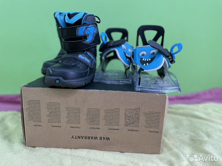 Детские сноубордические ботинки, крепления