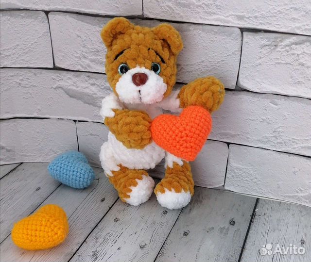 Вязаный мишки. Валентинки
