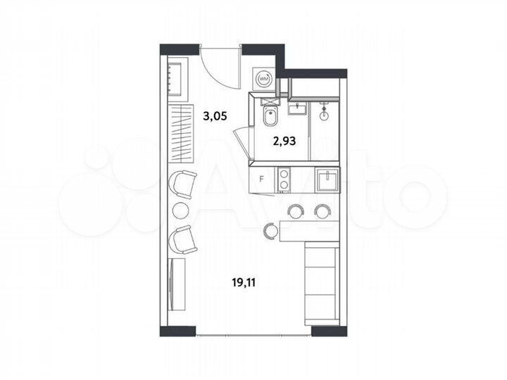1-к. апартаменты, 25,1 м², 17/24 эт.