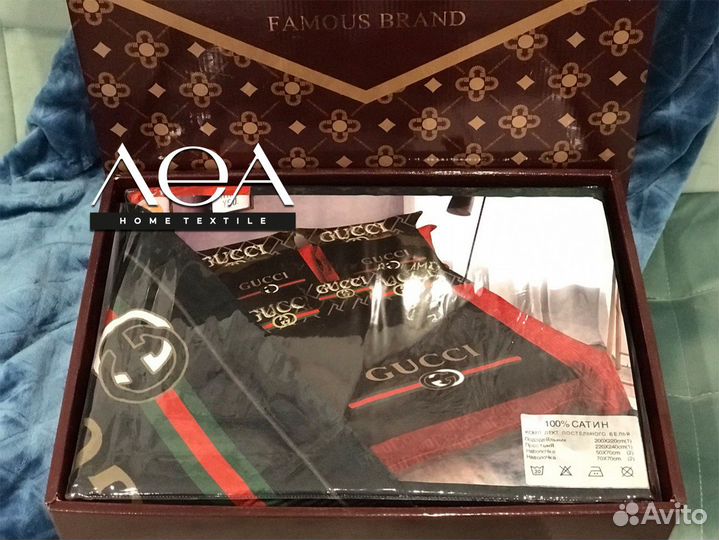 Постельное белье евро сатин Famous Brand: Gucci