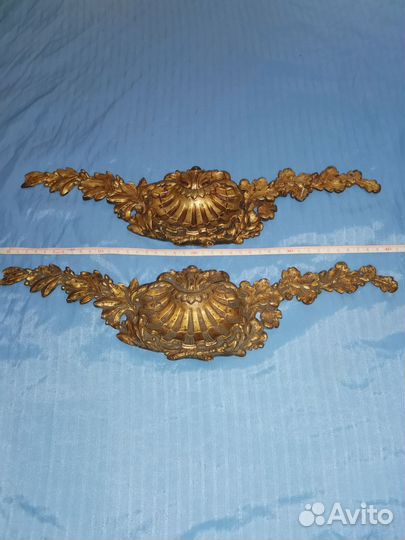 Бронза накладка фронтон антиквариат мебель декор