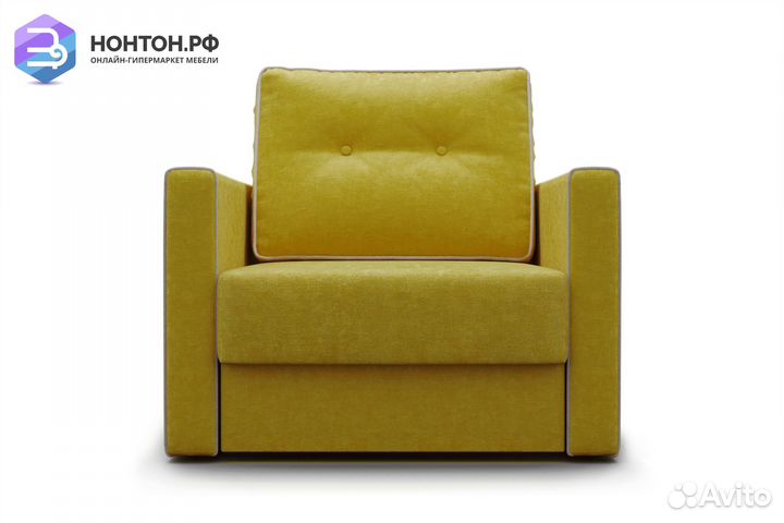 Кресло еврокнижка Леон горчичное
