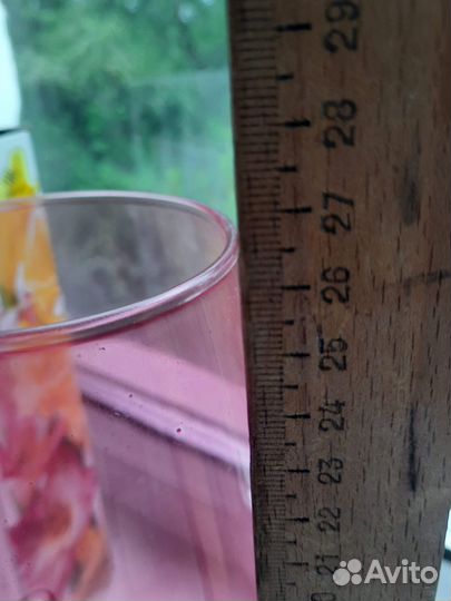 Новая Ваза стеклянная роспись цветное стекло