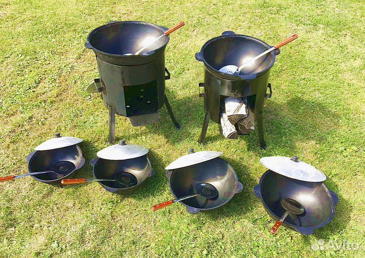 Казан чугунный с печкой