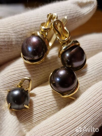 Комплект с жемчугом 585проба