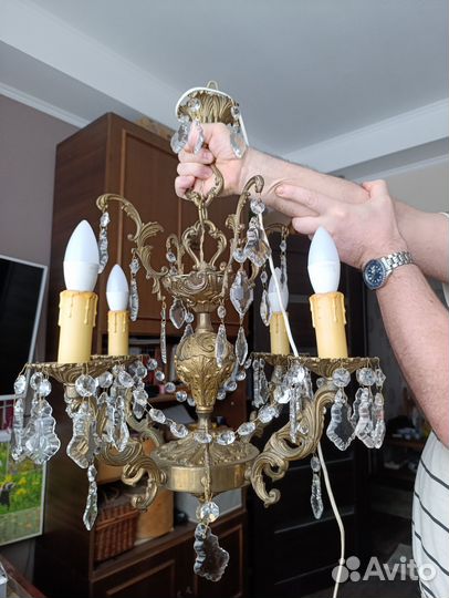 Люстра бронзовая. Винтаж