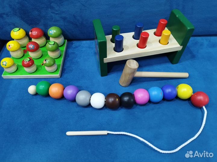 Деревянные игрушки Монтессори сортеры пакетом