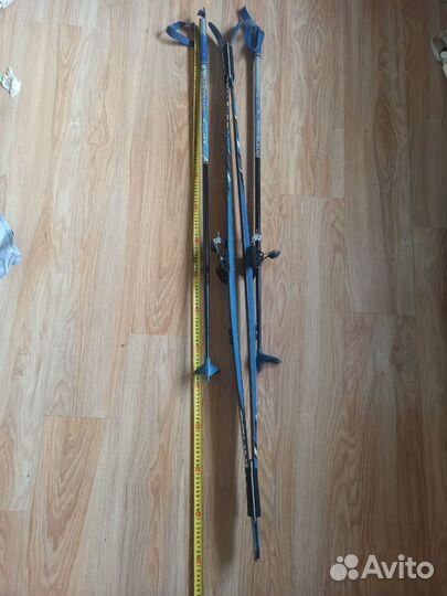 Беговые лыжи с палками, чехол, ботинки