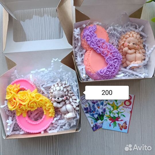 Подарок на 8 марта. Зайки. Сувениры. Мыло